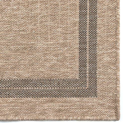 Outdoor Teppich Wetterfest in Sisal Jute Optik | Für Drinnen und Draußen | Terrasse Balkon Garten Wohnzimmer Badezimmer Küche | Bordüre A